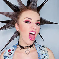 Spikes And Ring Choker by Funk Plus- Black Patent
