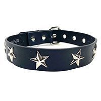 Stars On A Black Leather Choker by Funk Plus