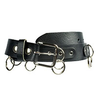 Black Leather Bondage Belt