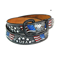USA Black Leather Belt by Mascorro Leather