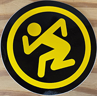 DRI- Skanker Round sticker (Black W/ Yellow) (st603)