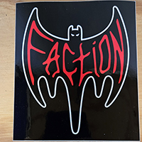 Faction- Red Logo & Bat sticker (st620)