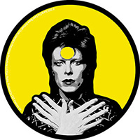 David Bowie- Yellow Circle Ziggy sticker (st52)
