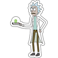 Rick & Morty- Rick With Teleporter sticker (st422)