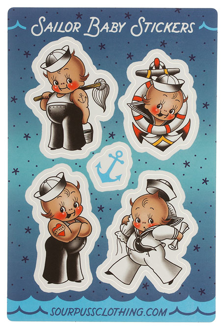 Sailor Baby Sticker Set by Sourpuss sticker - SALE (st90)