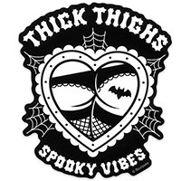 Thick Thighs, Spooky Vibes Sticker by Sourpuss (st1171)