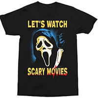 Scream- Let's Watch Scary Movies on a black shirt