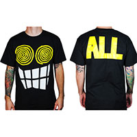 All- Face on front, Logo on back on a black shirt (Sale price!)