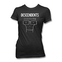 Descendents- Classic Milo on a black girls fitted shirt