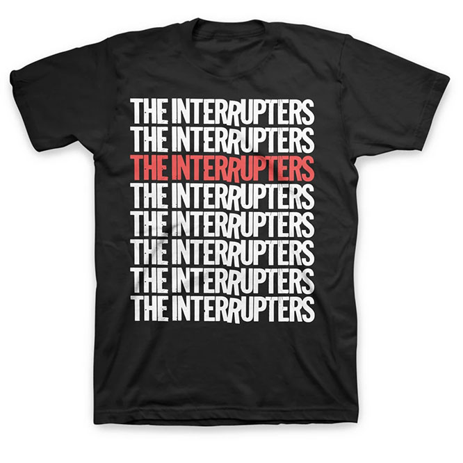 Interrupters- Repeating Logo on a black shirt