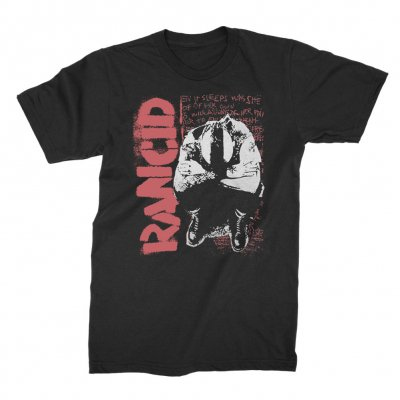 Rancid- You Don't Care Nothin' on a black shirt 