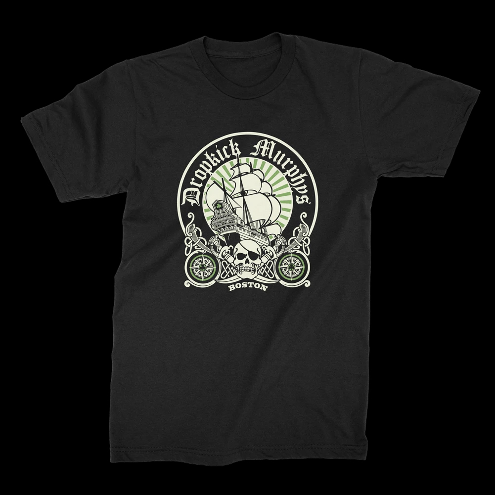 Dropkick Murphys- Boston (Ship) on a black shirt