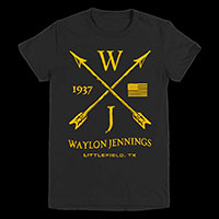 Waylon Jennings- Arrows on a black shirt