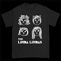 Linda Lindas- Cats on a black ringspun cotton shirt (Sale price!)