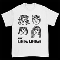 Linda Lindas- Cats on a white ringspun cotton shirt (Sale price!)