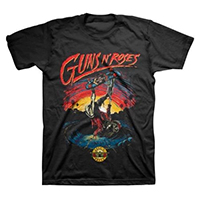 Guns N Roses- Skate on a charcoal ringspun cotton shirt
