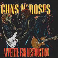 Guns N Roses- Appetite For Destruction (Skeletons Live) on a black shirt