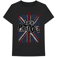 Sex Pistols- Union Jack Logo on a black shirt