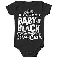 Johnny Cash- Baby In Black on a black onesie