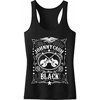 Johnny Cash- The Man In Black on a girls racerback shirt