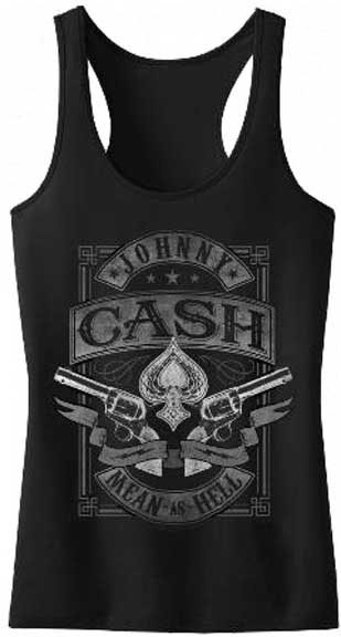 Johnny Cash- Mean As Hell on a girls racerback shirt