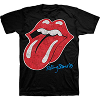 Rolling Stones- '89 Distressed Tongue on a black shirt
