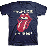 Rolling Stones- 1975 US Tour on a navy shirt