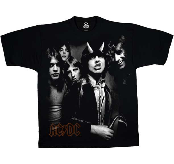 AC/DC- Highway To Hell Band Pic (Large Print) on a black shirt