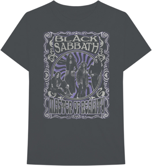 Black Sabbath- Master Of Reality on a charcoal shirt