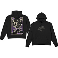 Black Sabbath- Logo on front, Band on back on a black hooded sweatshirt