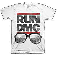Run DMC- Glasses on a white shirt