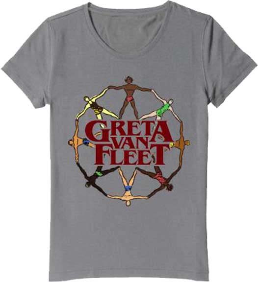Greta Van Fleet- World Peace on a grey girls fitted shirt (Sale price!)