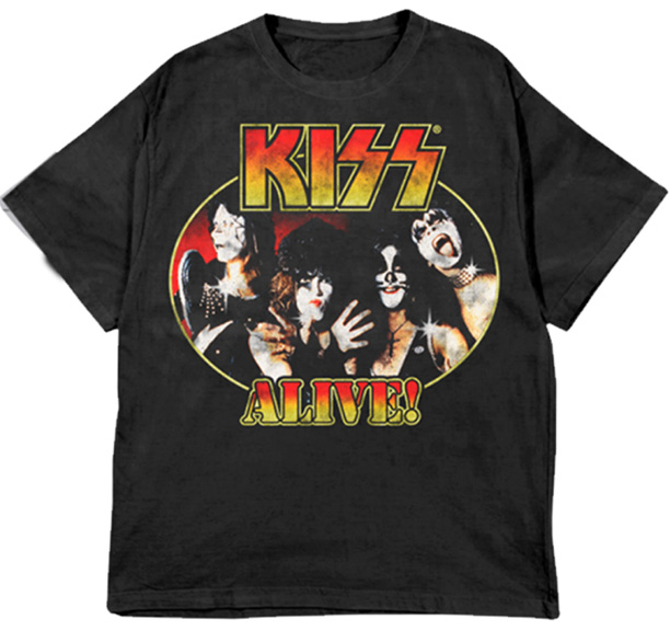 Kiss- Alive (Color Band Pic) on a black shirt