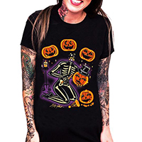 Pumpkin Head Women's Tee by Cartel Ink & Lucky Hellcat - Headless Skele - SALE