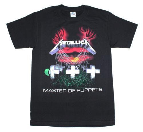 Metallica- Master Of Puppets on front, Songs on back on a black shirt