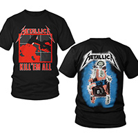 Metallica- Kill 'Em All on front, Electric Chair on back on a black shirt