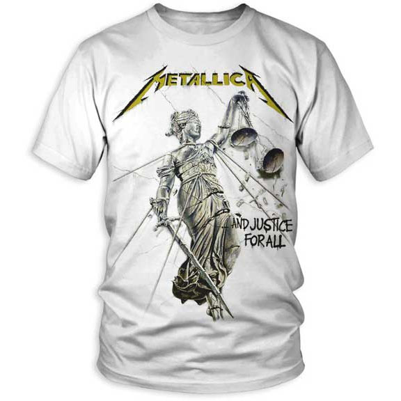 Metallica- And Justice For All (Full Statue) on a white shirt