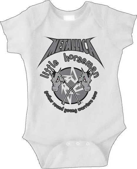 Metallica- Little Horseman on a white onesie (Sale price!)