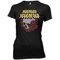 Avenged Sevenfold- Skull & Roses on a black girls fitted shirt (Sale price!)