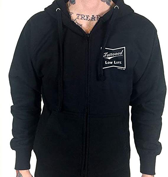 Tattooed Low Life Zippered Hoodie by Cartel Ink