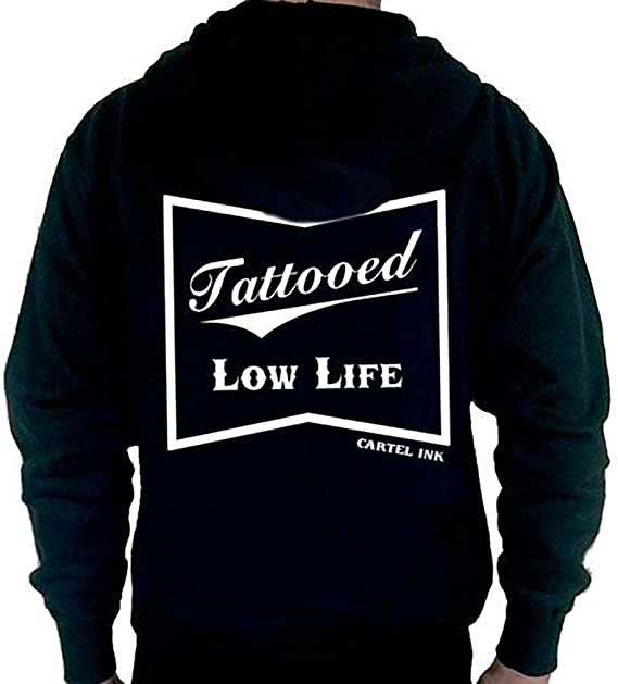 Tattooed Low Life Zippered Hoodie by Cartel Ink