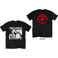7 Seconds- Our Core on front, Symbol on back on a black ringspun cotton shirt