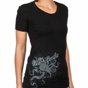 Black Pacific- Octopus on a black girls fitted shirt (Pennywise) (Sale price!)