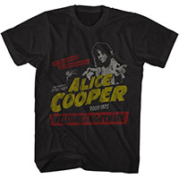 Alice Cooper- Welcome To My Nightmare Tour 1975 on a black shirt