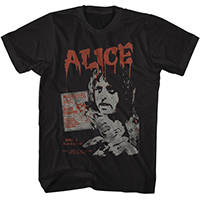 Alice Cooper- Madhouse Rock on a black ringspun cotton shirt