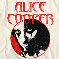 Alice Cooper- Face In Circle on a natural ringspun cotton shirt