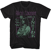 Alice Cooper- From The Inside on a black ringspun cotton shirt