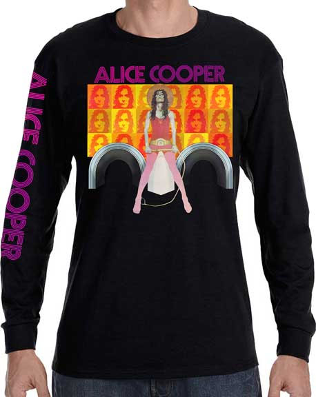 Alice Cooper- Billion Dollar Babies on front, Logo on sleeve on a black long sleeve shirt (Sale price!)