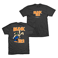 Blink 182- Logo on front, Rabbit on back on a charcoal shirt