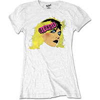 Blondie- Face on a white girls fitted shirt